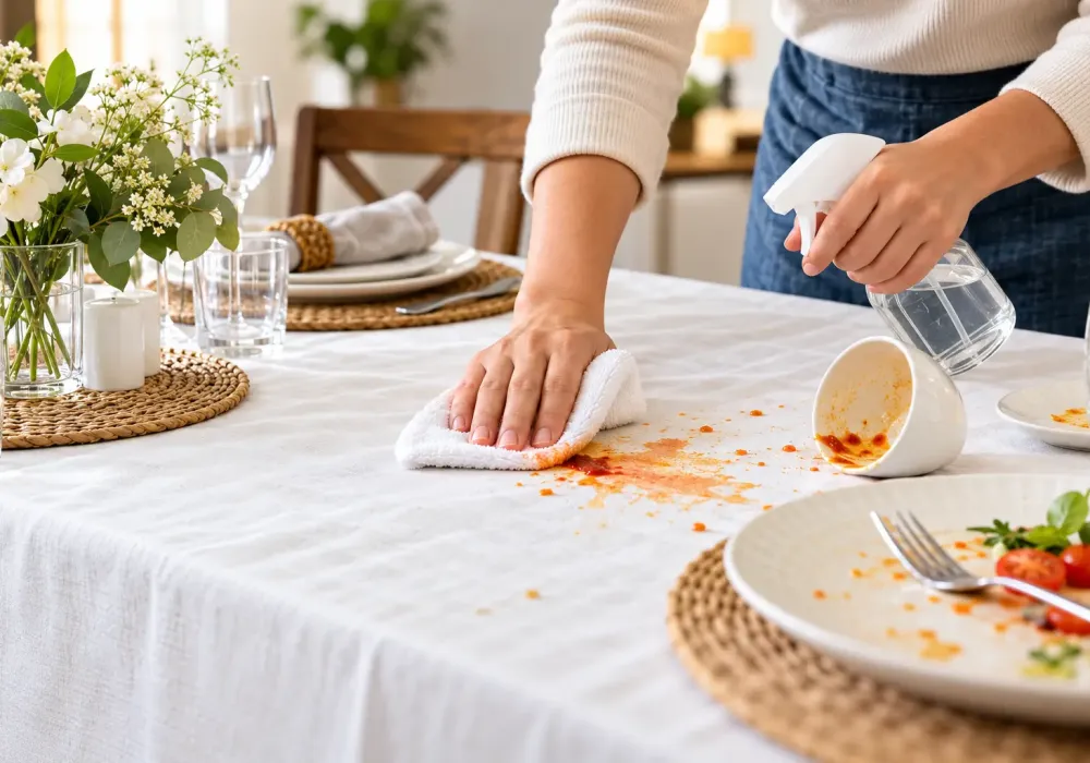 How to Clean a Dining Tablecloth and Remove Tough Food Stains