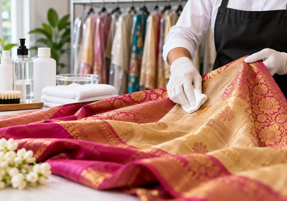 Does Silk Saree Dry Cleaning Help Remove Stains Safely?