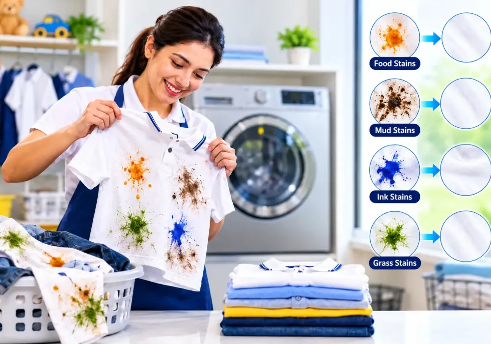 How to Remove Tough Stains from Children’s Clothes (Food, Mud, Ink, and Grass)