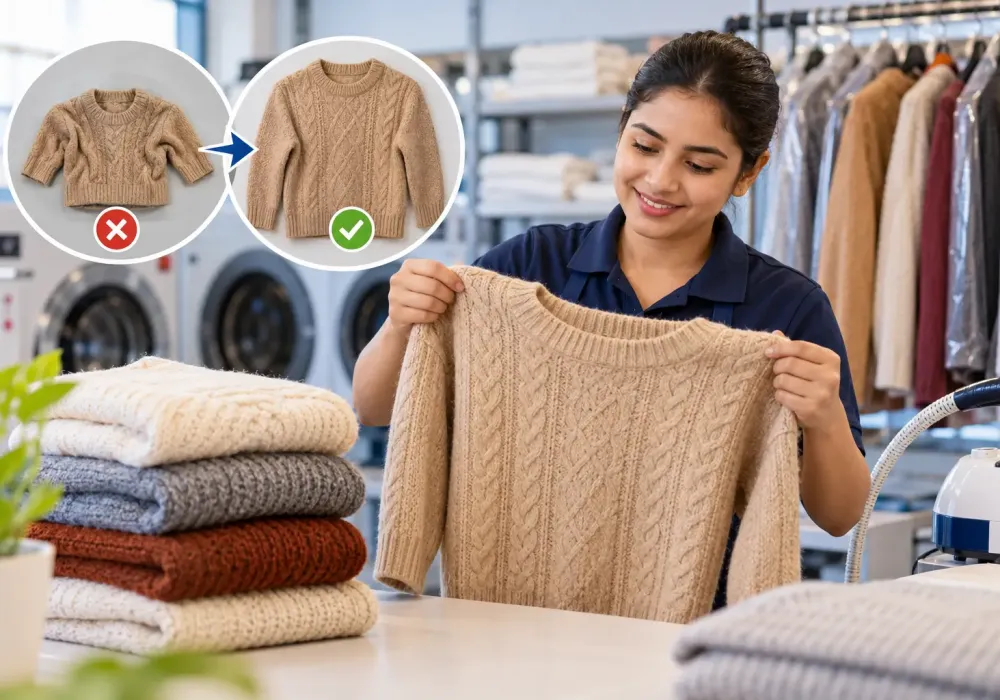 How Professional Laundry Services Prevent Woollen Clothes from Shrinking